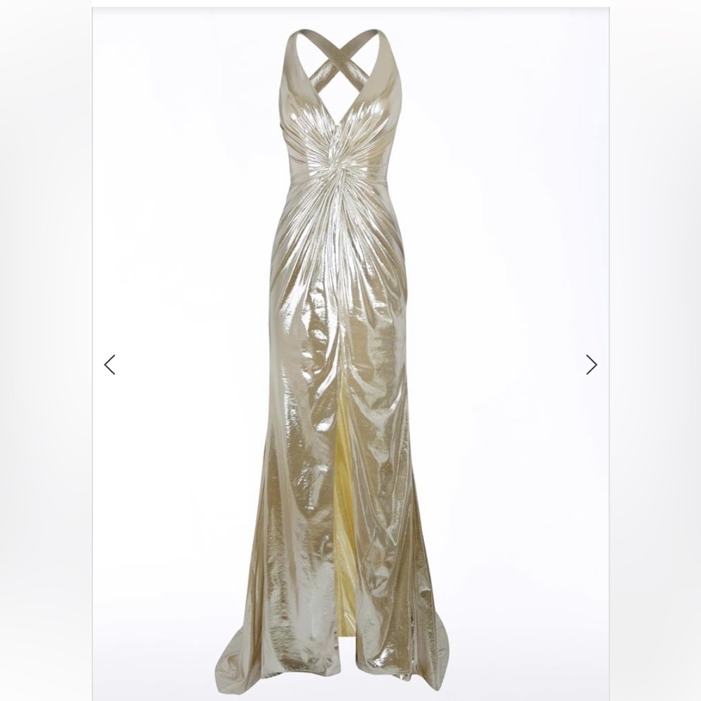 Dave & Johnny Gold long dress - size 3/4